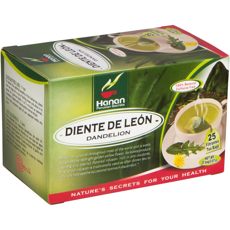 Dandelion Tea (Diente de León) - 25 Tea Bags of All-Natural Dandelion from Peru