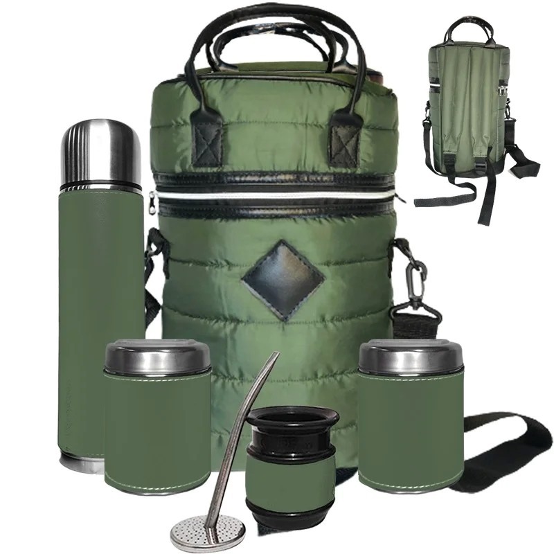 027V New Set Yerba Mate Kit Containers Gourd(Cup) Bombilla(Straw) Thermos Bag