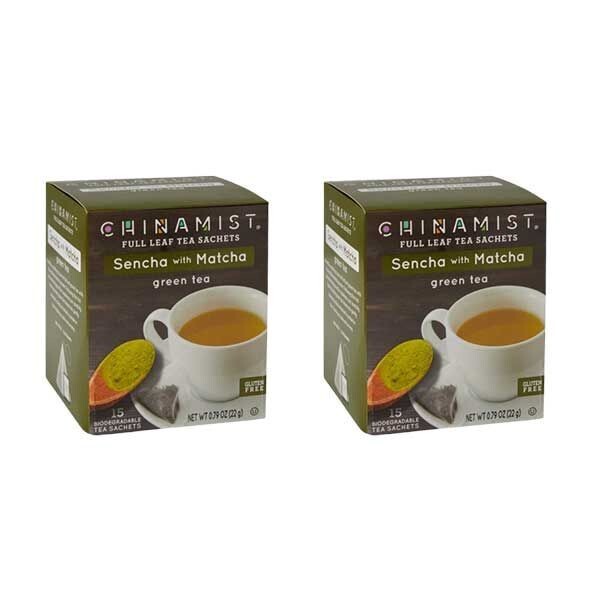 China Mist Sencha With Matcha Green Tea Sachets, 2 Boxes 15 Count Each