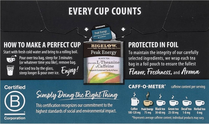 Bigelow Peak Energy Black Tea - 18 tea bags gallery