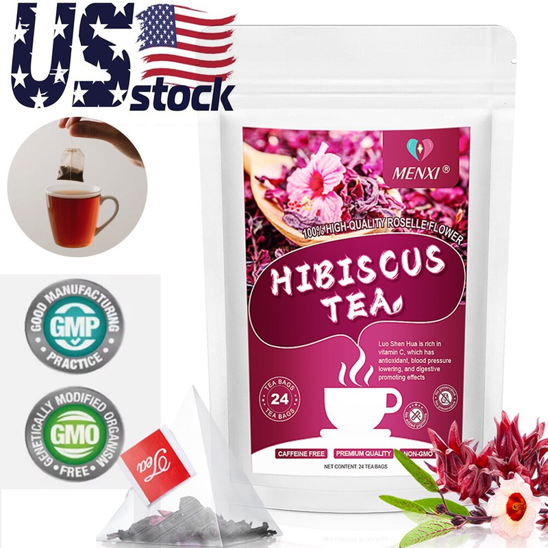 Hibiscus Tea 24 Bags Natural Dried Hibiscus Flower Support Digestion Herbal tea