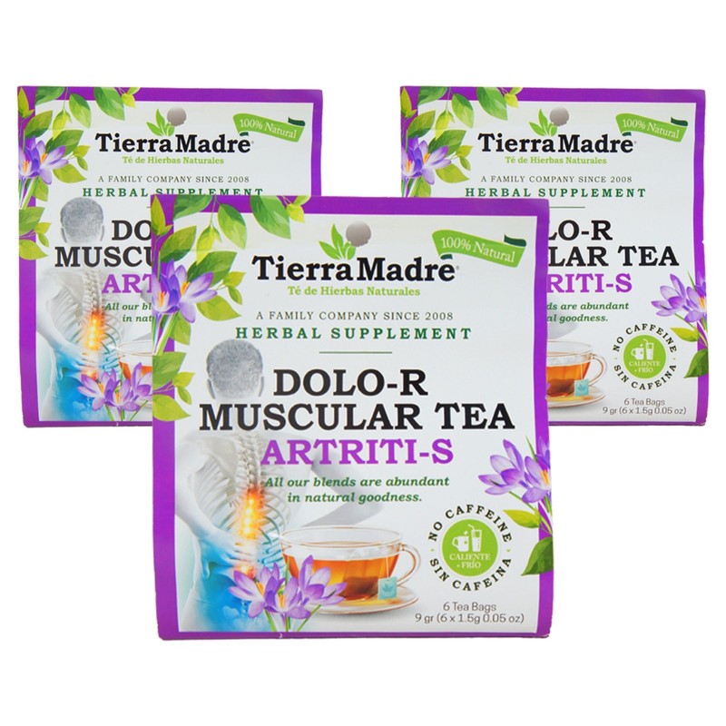 Tierra Madre Dolo-R Muscular Tea for Arthritis Relief – Herbal Pain Support 3 PK