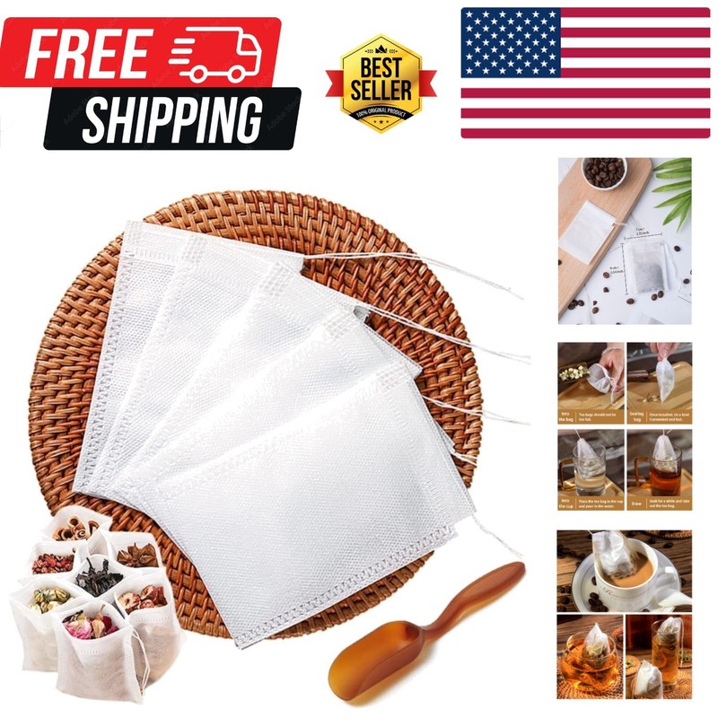 High-Quality Disposable Tea Bags – 200pcs for Loose Leaf and DIY Herbal Teas
