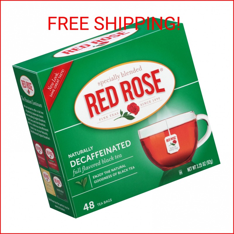 Red RoseTea Bags Naturally Decaffeinated Premium Blended, 48 ct