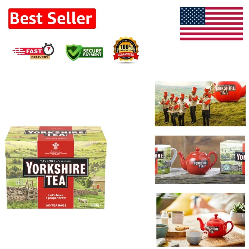 Yorkshire Red Black Tea – 160 Allergen-Free Teabags for Daily Indulgence