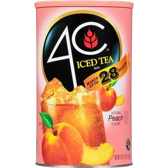 4C Natural Peach, Lemon Raspberry Iced Tea Mix, 66.1 oz😋Choose your flavor gallery