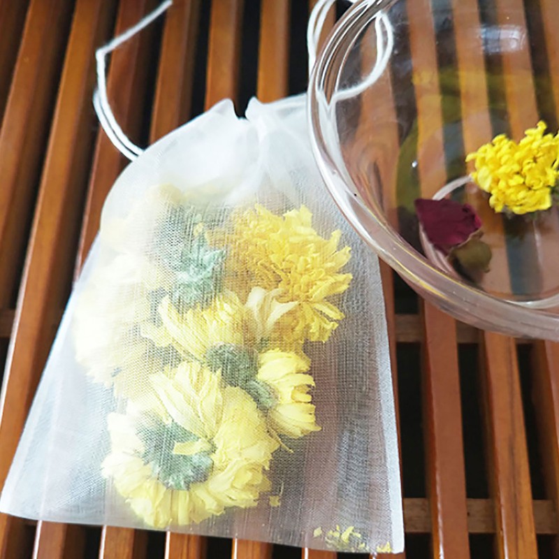 Assorted Sizes Nylon Empty Teabags Loose Herbs Tea Bags with Drawstring gallery
