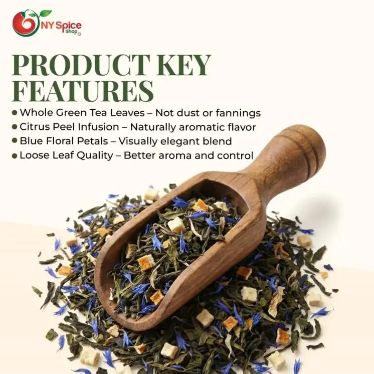 Cognac Swirl Green Tea | Smooth Aromatic Gourmet Loose Leaf Blend | Free Ship gallery