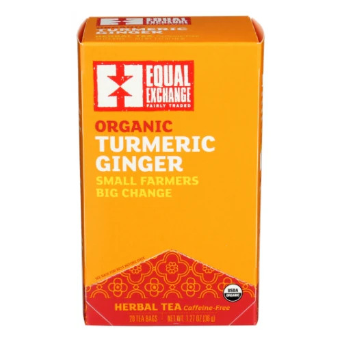 Organic Turmeric Ginger Tea 20 Bags (Case of 6) By Equal Exchange