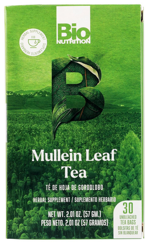 Mullein Leaf Tea, Caffeine Free, 30 Tea Bags, 2.01 Oz (57 G)