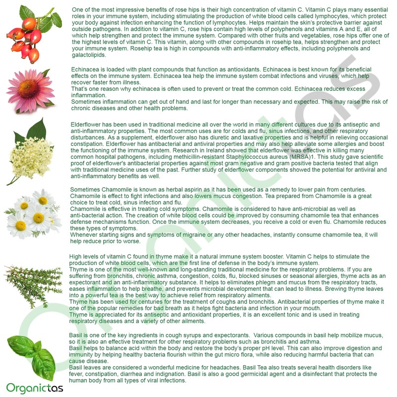 Winter Tea for Flu, Cold, Cough & Immune System Support, 6 Herbs Blend, 20 Teaba gallery