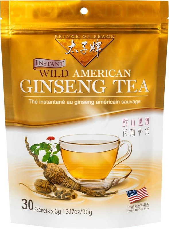 Prince of Peace Instant Wild American Ginseng Tea 30 Sachets x 3g - (Pack of 1)