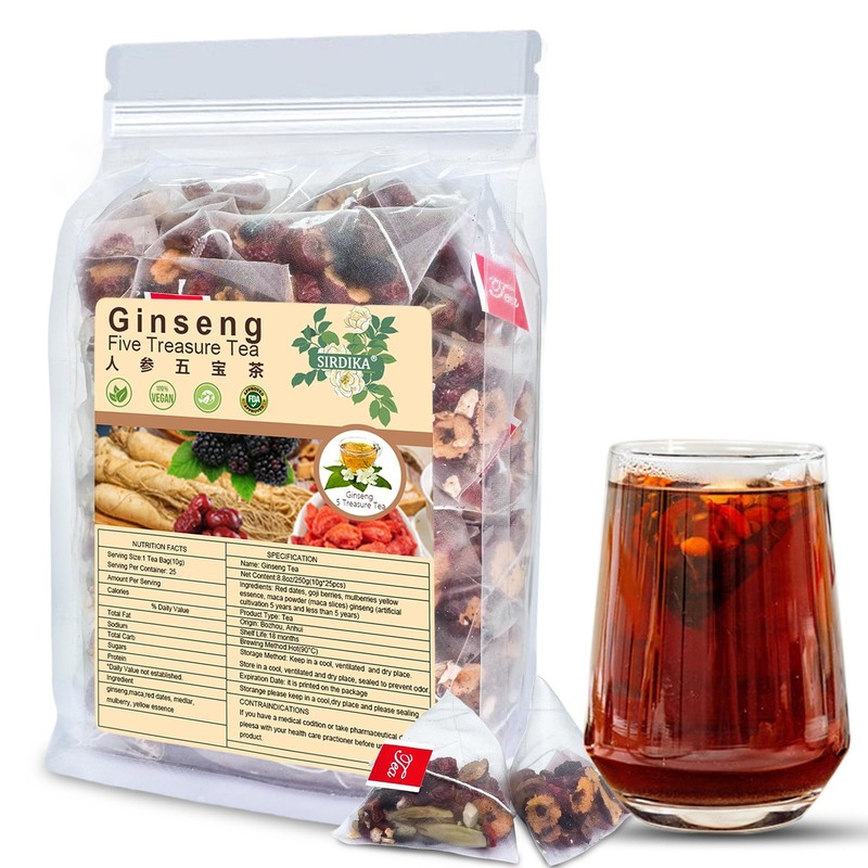 Ginseng Five Treasures Tea Kidney Tea,Te De RiñOn Saludable Organica,Red Date…