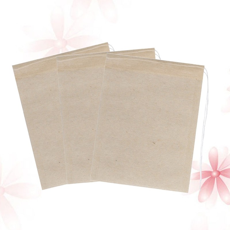 100 Pcs Drawstring Tea Bag Filter Paper Empty Tea Pouch Bags for Loose Tea gallery