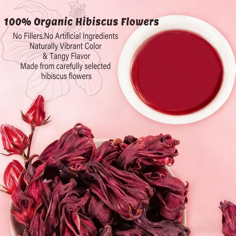 Pipi Hibiscus Tea,100% Natural, Caffeine-free, Loose-leaf Tea，30+ Servings 1pack gallery