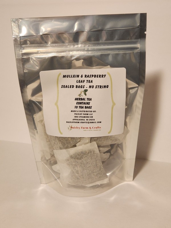 Mullein and Raspberry Leaf Tea Bags – All Natural Wildcrafted