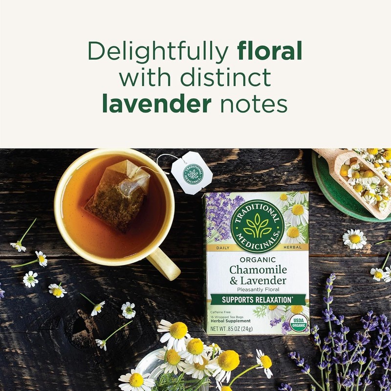 Relaxing Chamomile & Lavender Herbal Tea - 16 Count, Caffeine-Free & Kosher gallery