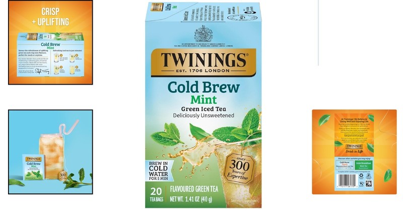 Mint Green Cold Brew Tea Bags - 20 Teabags, Dairy-Free & Keto-Friendly gallery