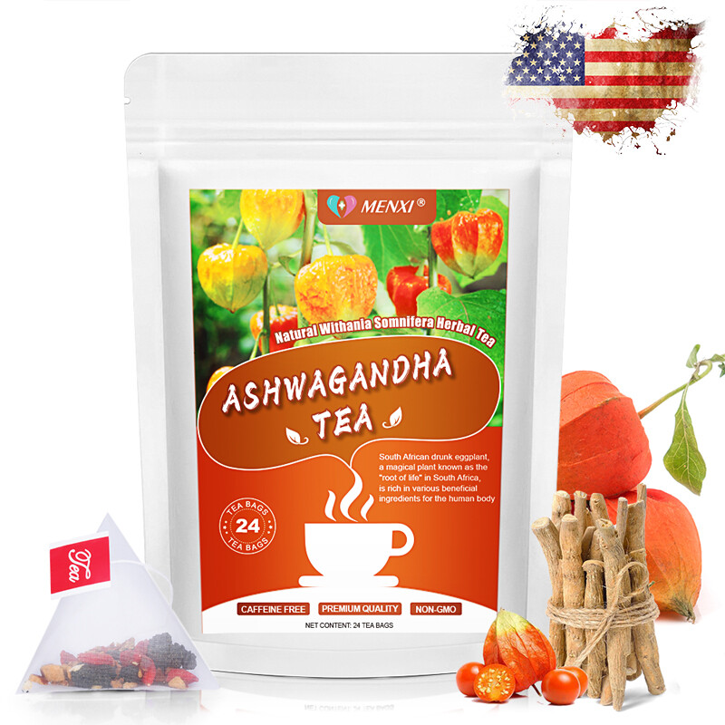 MENXI 24ags Ashwagandha Root Tea – Stress Relief & Adrenal Fatigue Soothing Brew