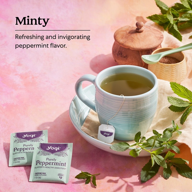 Yogi Tea - Purely Peppermint Tea (4 Pack) Caffeine Free - 64 Organic Tea Bags gallery