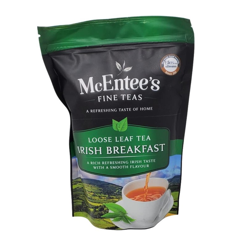 McEntees Irish Breakfast Tea Ceylon Assam Blend Blended In Ireland 250g Bag