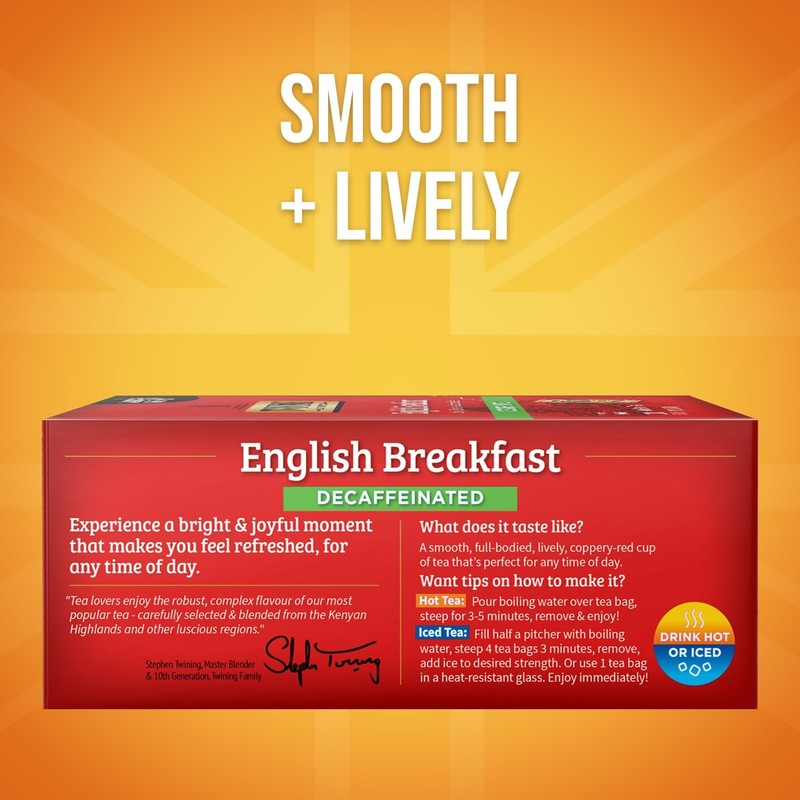 Decaffeinated English Breakfast Black Tea Bags - 100 Individually Wrapped Teabag gallery