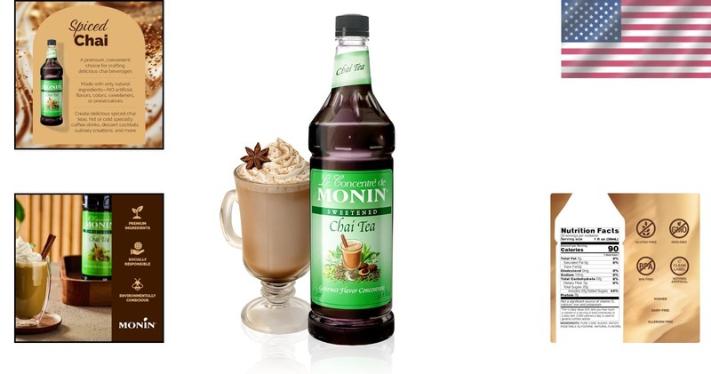 Spiced Chai Tea Concentrate - Natural Flavors - 1 Liter gallery