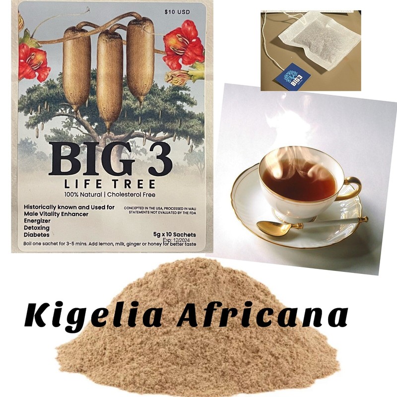 BIG 3 made of Kigelia Africana 100% Natural – Male Enlargement 10 Tea Bags