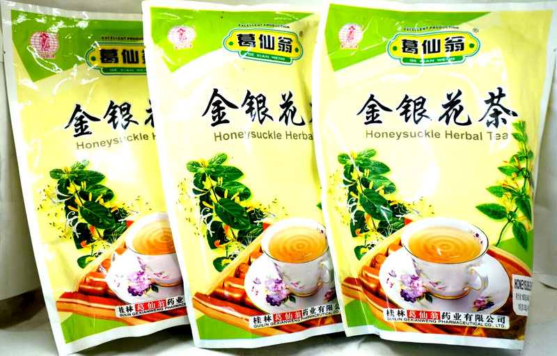 3 Bags Ge Xian Weng Honeysuckle Herbal Tea Beverage (16 Packets) Total 48 packs
