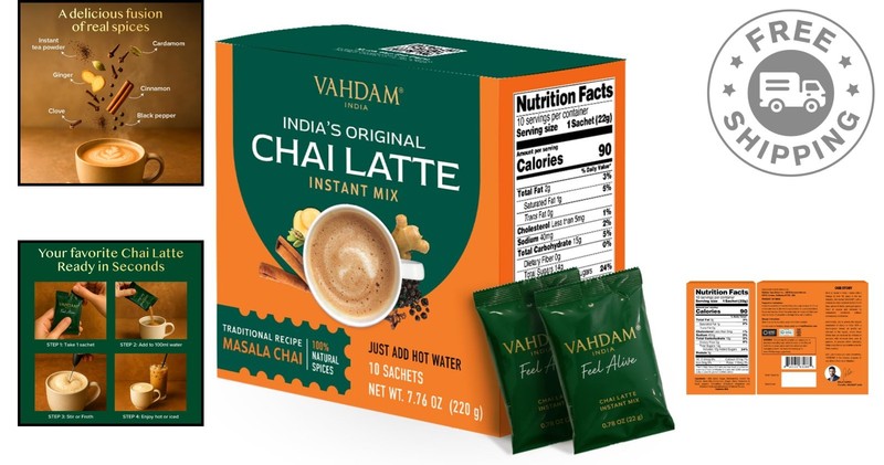10 Convenient Instant Chai Latte Sachets - Rich Flavor with No Steeping gallery