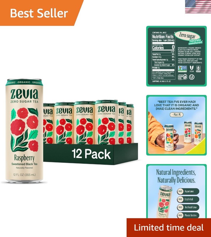 12-Pack of Delicious Zero Calorie Raspberry Black Tea – & Gluten-Free