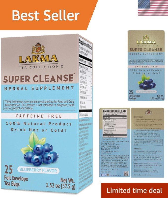 Refreshing Lakma Blueberry Cleanse Tea – 25 Count for Natural Detox