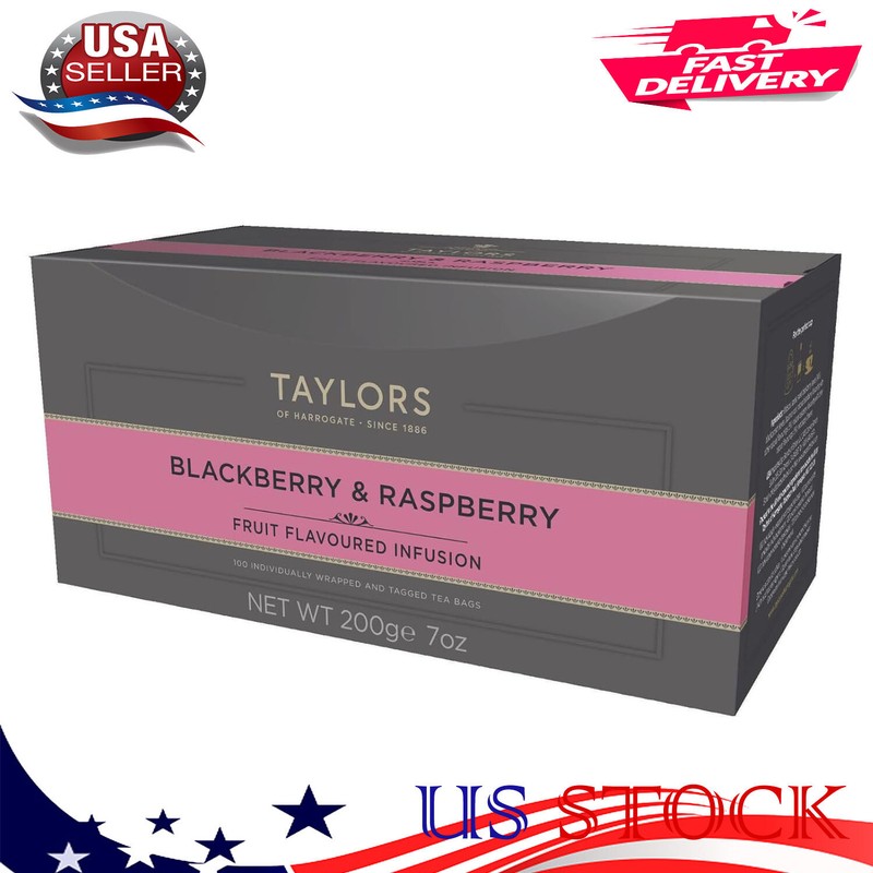 Blackberry & Raspberry Herbal Tea, Hibisco, 100 Conteo, 100 Count (Pack of 1).