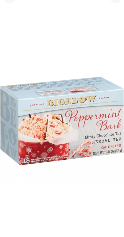 Bigelow Limited Edition Peppermint Bark Herbal Tea – 18 tea bags Exp:08/2027