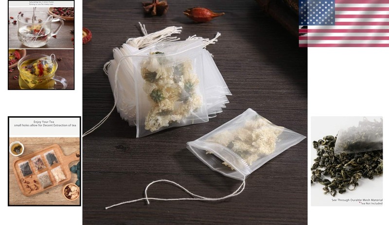 Versatile 200PCS Nylon Tea Strainer Bags - Perfect for Custom Herbal Blends gallery