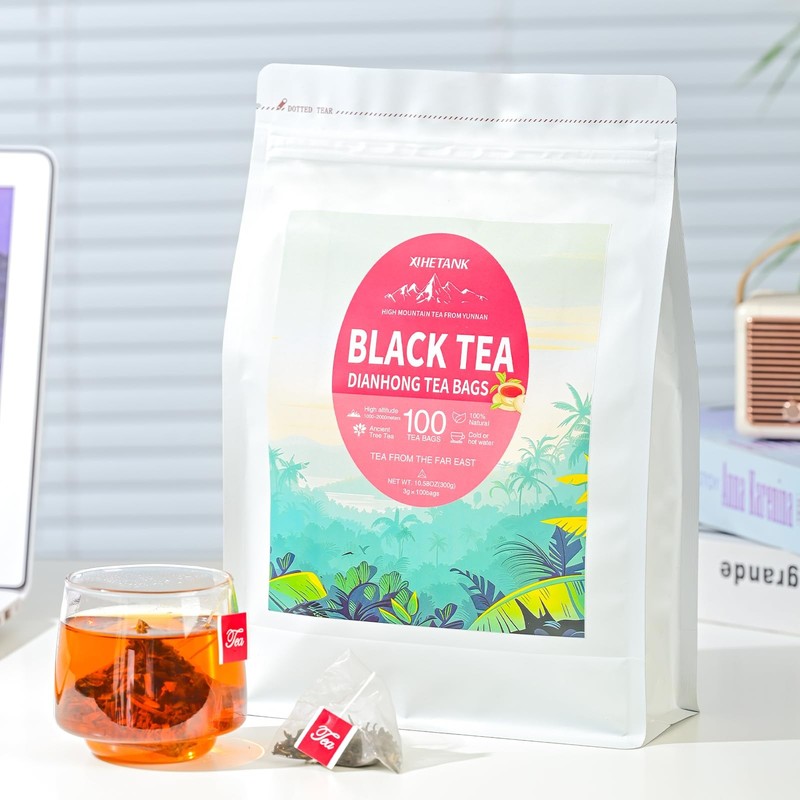 Black Tea Bags – 100 Count Individually Wrapped for Fresh & Smooth Taste. Anc…