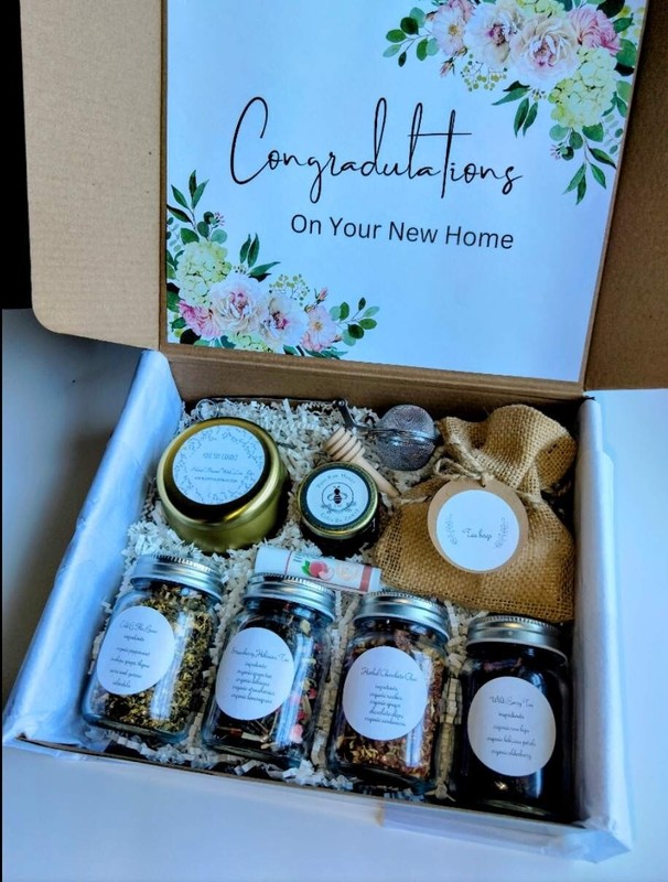 Tea Gift Set,Relaxing Lavender, Strawberry Hibiscus, Honey bush, Cold flu Brew