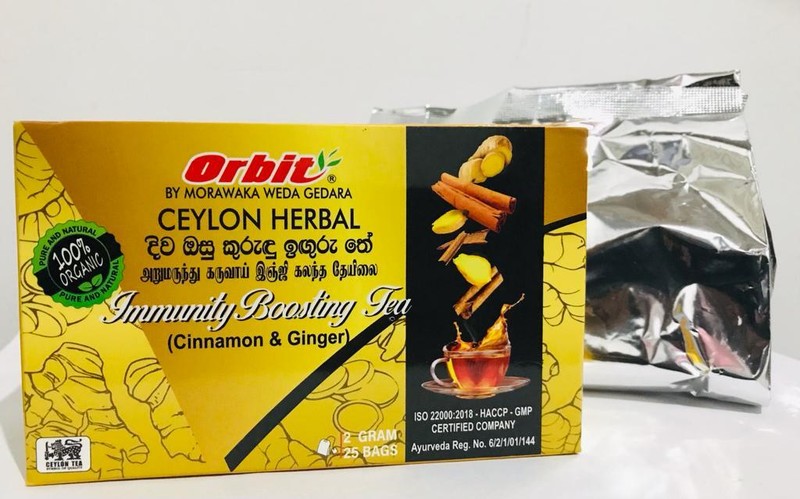 Cinnamon and Ginger Best Immunity Boosting Tea , [25 Bags] Orbit Ceylon Herbal gallery