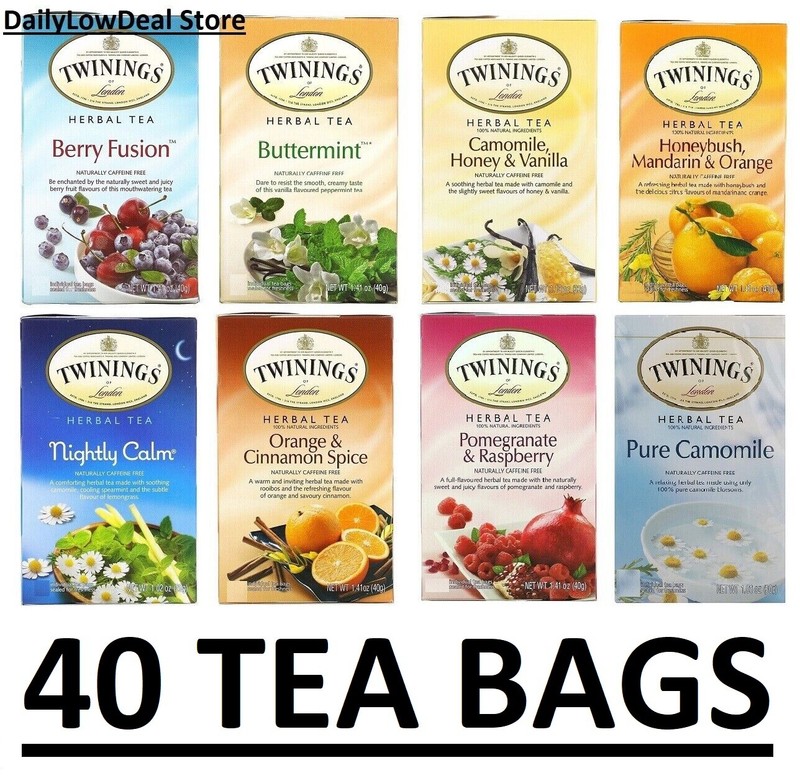 Twinings Herbal Tea Bags - 40 Individually Wrapped Tea Bags - Choose A FLAVOR