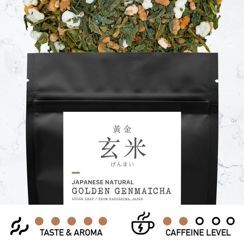 Leafmessage Tea - Golden Genmaicha Loose Leaf Artisan Tea 黃金玄米 げんまいちゃ 100g gallery