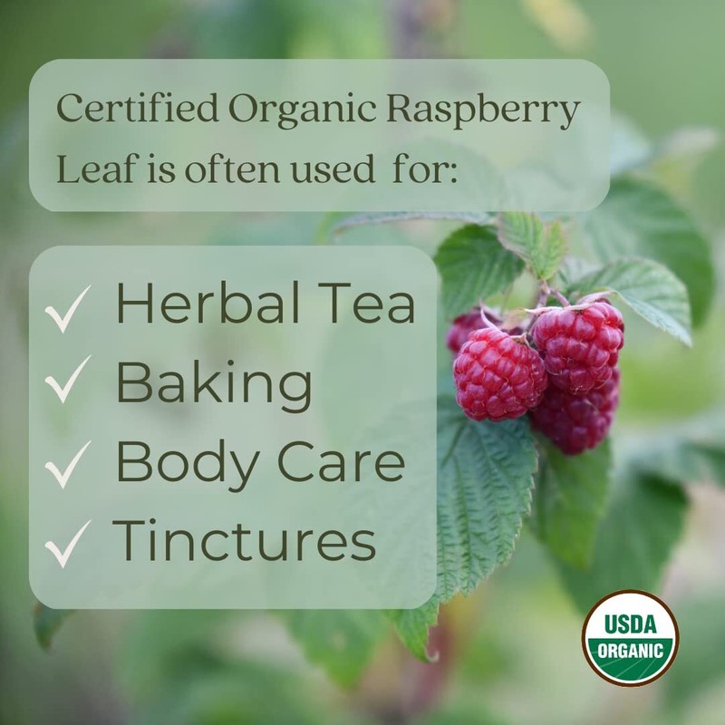 Organic Red Raspberry Leaf Tea Loose Leaf 1 Pound Bulk Non GMO Kosher gallery