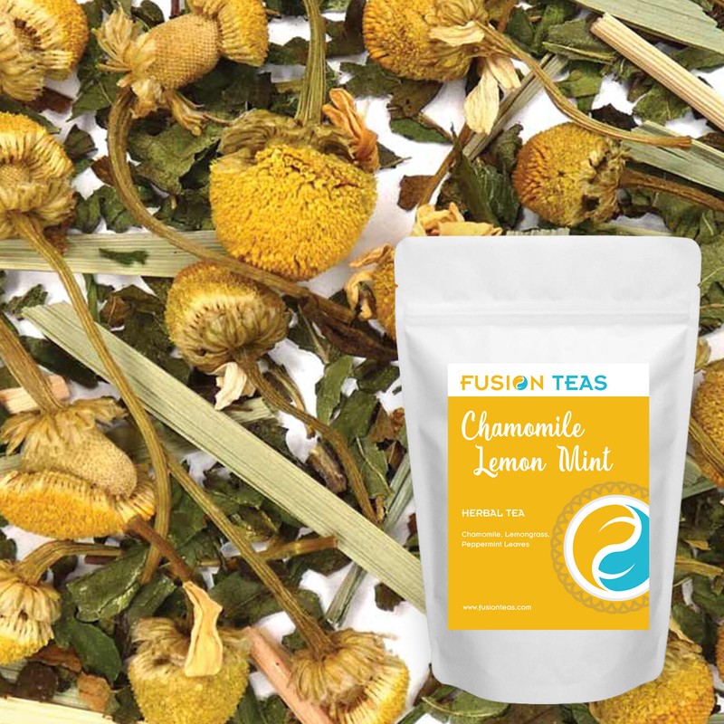 Chamomile Lemon Mint Herbal Tea – Premium Loose Leaf Blend – Fusion Teas