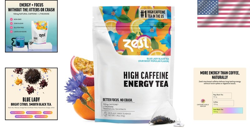 Natural Caffeinated Tea - Focus & Clarity - 20 Ct Pack gallery