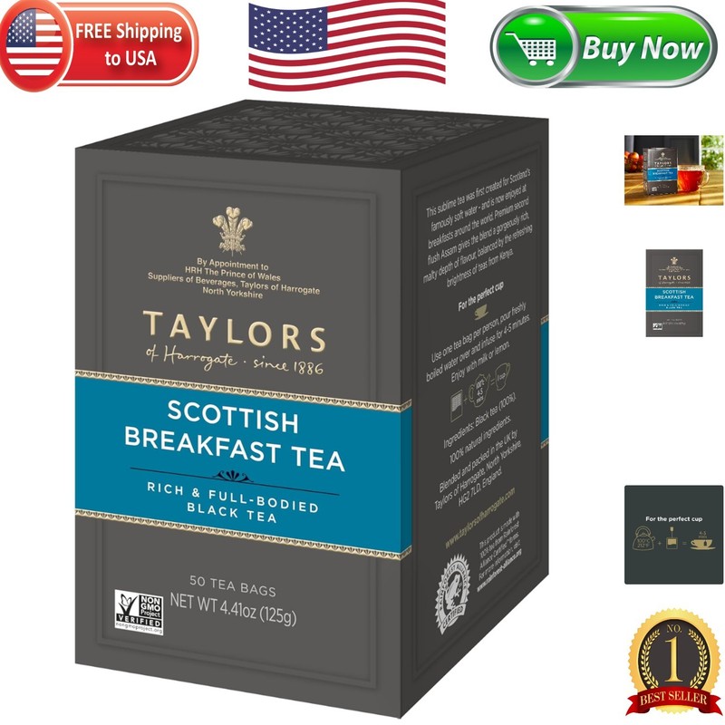 Individually Wrapped Scottish Breakfast Tea – Strong, Rich, and Energizing Blend