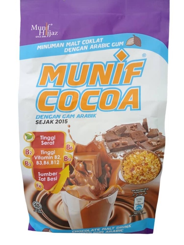 ( Family Pack ) MUNIF Cocoa Chocolate Malt Drink with Gum Arabic (900 grams)