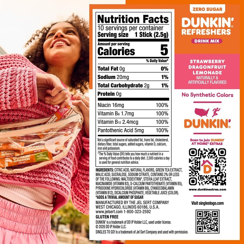 Dunkin’ 🍩 Refreshers Singles To Go! Strawberry 🍓 Dragon fruit, 10 packets gallery