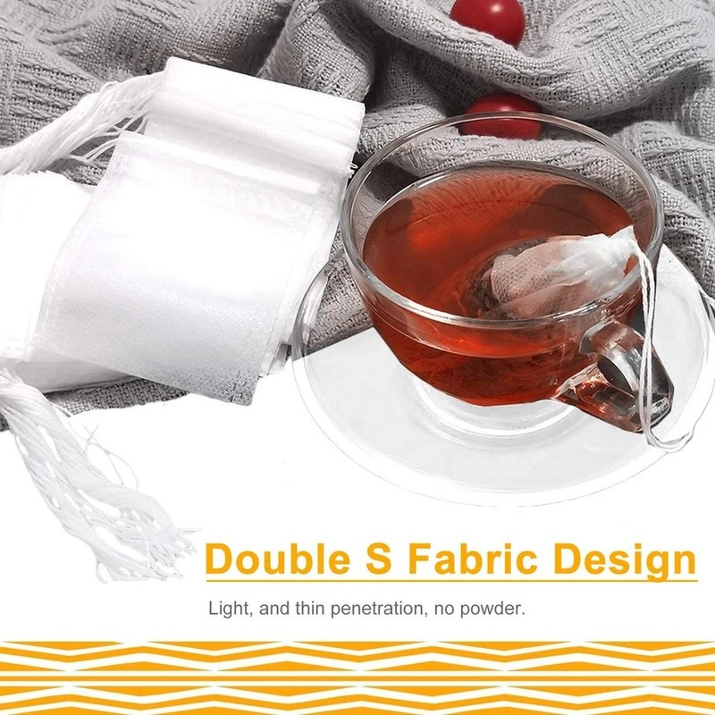500pcs Disposable Empty Tea Bag Drawstring Seal Teabags Loose Leaf Tea Filters gallery