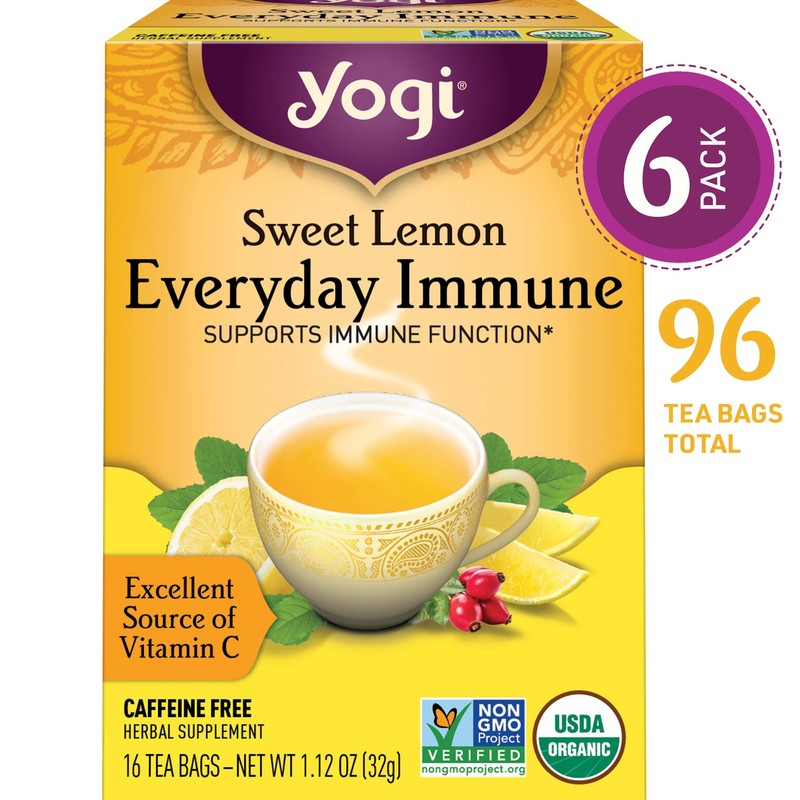 Yogi Tea – Sweet Lemon Everyday Immune – 6 Pack, 96 Tea Bags