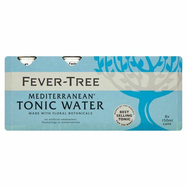 Fever-Tree Mediterranean Tonic Water Cans – 8 x 150ml (40.58fl oz)