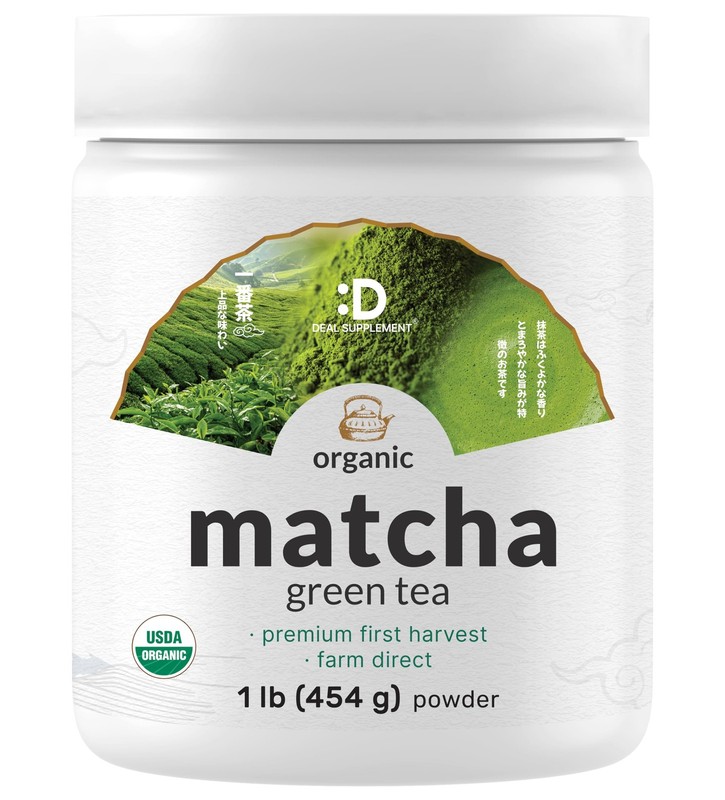 Organic Matcha Green Tea Powder, 1 lb (454g) | First 1 Pound (Pack of 1)